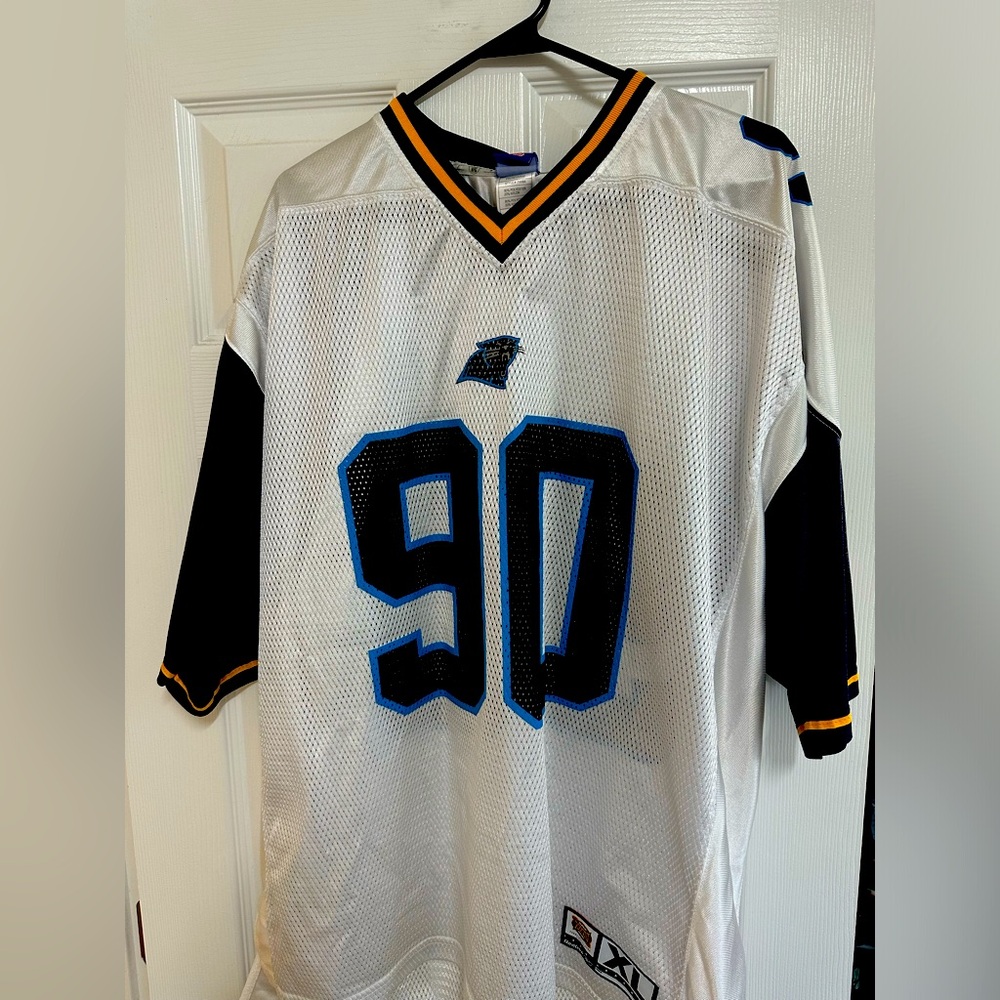 Vintage Julius Peppers Carolina Panthers Super Bowl Jersey